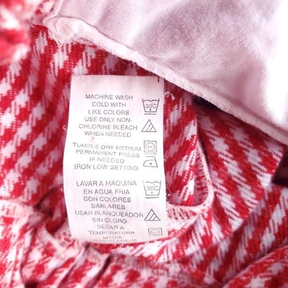 Vintage A Little Angel Overalls Red|White Bear Checkered Baby 6-9 Months  - Picture 5 of 5